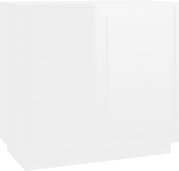 vidaXL - Dressoir - 80x34x75 - cm - bewerkt - hout - hoogglans - wit