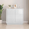 vidaXL - Dressoir - 80x34x75 - cm - bewerkt - hout - hoogglans - wit