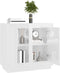 vidaXL - Dressoir - 80x34x75 - cm - bewerkt - hout - hoogglans - wit