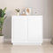 vidaXL - Dressoir - 80x34x75 - cm - bewerkt - hout - wit