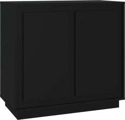 vidaXL - Dressoir - 80x34x75 - cm - bewerkt - hout - zwart