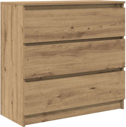 vidaXL - Dressoir - 80x35x76 - cm - spaanplaat - ambachtelijk - eikenkleurig