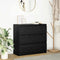 vidaXL - Dressoir - 80x35x76 - cm - spaanplaat - zwart - eikenkleurig