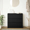 vidaXL - Dressoir - 80x35x76 - cm - spaanplaat - zwart - eikenkleurig