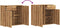vidaXL - Dressoir - 80x36x75 - cm - bewerkt - hout - artisanaal - eikenkleur