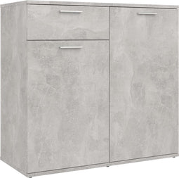 vidaXL - Dressoir - 80x36x75 - cm - bewerkt - hout - betongrijs