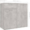 vidaXL - Dressoir - 80x36x75 - cm - bewerkt - hout - betongrijs