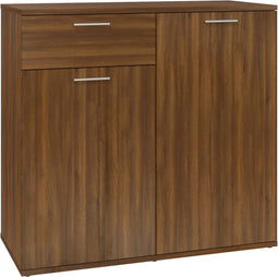 vidaXL - Dressoir - 80x36x75 - cm - bewerkt - hout - bruin - eikenkleur