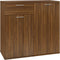 vidaXL - Dressoir - 80x36x75 - cm - bewerkt - hout - bruin - eikenkleur