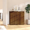 vidaXL - Dressoir - 80x36x75 - cm - bewerkt - hout - bruin - eikenkleur