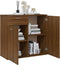 vidaXL - Dressoir - 80x36x75 - cm - bewerkt - hout - bruin - eikenkleur