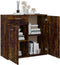 vidaXL - Dressoir - 80x36x75 - cm - bewerkt - hout - gerookt - eikenkleurig