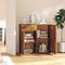 vidaXL - Dressoir - 80x36x75 - cm - bewerkt - hout - gerookt - eikenkleurig
