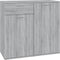 vidaXL - Dressoir - 80x36x75 - cm - bewerkt - hout - grijs - sonoma - eikenkleurig
