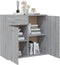 vidaXL - Dressoir - 80x36x75 - cm - bewerkt - hout - grijs - sonoma - eikenkleurig