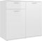 vidaXL - Dressoir - 80x36x75 - cm - bewerkt - hout - hoogglans - wit