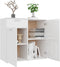vidaXL - Dressoir - 80x36x75 - cm - bewerkt - hout - hoogglans - wit