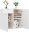 vidaXL - Dressoir - 80x36x75 - cm - bewerkt - hout - wit