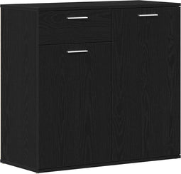 vidaXL - Dressoir - 80x36x75 - cm - bewerkt - hout - zwart - eikenkleurig