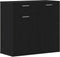 vidaXL - Dressoir - 80x36x75 - cm - bewerkt - hout - zwart - eikenkleurig