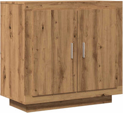 vidaXL - Dressoir - 80x40x75 - cm - bewerkt - hout - artisanaal - eikenkleur