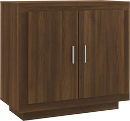 vidaXL - Dressoir - 80x40x75 - cm - bewerkt - hout - bruin - eikenkleur