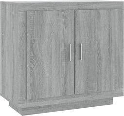 vidaXL - Dressoir - 80x40x75 - cm - bewerkt - hout - grijs - sonoma - eikenkleurig