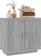 vidaXL - Dressoir - 80x40x75 - cm - bewerkt - hout - grijs - sonoma - eikenkleurig