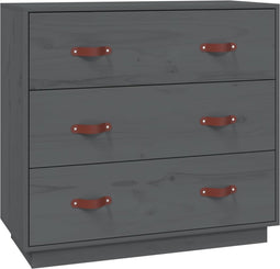 vidaXL - Dressoir - 80x40x75 - cm - massief - grenenhout - grijs