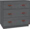 vidaXL - Dressoir - 80x40x75 - cm - massief - grenenhout - grijs
