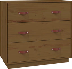 vidaXL - Dressoir - 80x40x75 - cm - massief - grenenhout - honingbruin