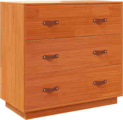 vidaXL - Dressoir - 80x40x75 - cm - massief - grenenhout - wasbruin