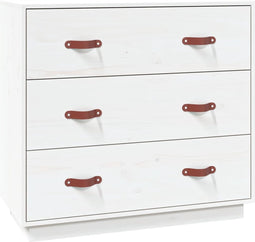 vidaXL - Dressoir - 80x40x75 - cm - massief - grenenhout - wit