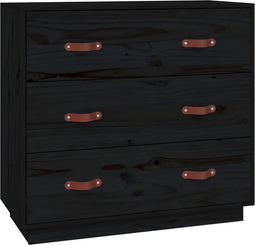 vidaXL - Dressoir - 80x40x75 - cm - massief - grenenhout - zwart
