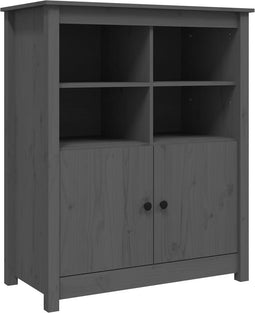 vidaXL - Dressoir - 83x41,5x100 - cm - massief - grenenhout - grijs