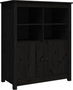 vidaXL - Dressoir - 83x41,5x100 - cm - massief - grenenhout - zwart