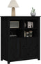 vidaXL - Dressoir - 83x41,5x100 - cm - massief - grenenhout - zwart