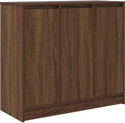 vidaXL - Dressoir - 85x34x76 - cm - bewerkt - hout - bruin - eikenkleurig