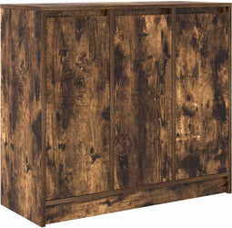 vidaXL - Dressoir - 85x34x76 - cm - bewerkt - hout - gerookt - eikenkleurig