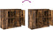 vidaXL - Dressoir - 85x34x76 - cm - bewerkt - hout - gerookt - eikenkleurig