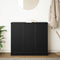 vidaXL - Dressoir - 85x34x76 - cm - spaanplaat - zwart - eikenkleurig