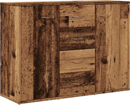 vidaXL - Dressoir - 88x30x64 - cm - bewerkt - hout - oud - houtkleurig