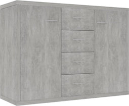 vidaXL - Dressoir - 88x30x65 - cm - bewerkt - hout - betongrijs