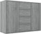 vidaXL - Dressoir - 88x30x65 - cm - bewerkt - hout - betongrijs