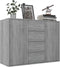 vidaXL - Dressoir - 88x30x65 - cm - bewerkt - hout - betongrijs