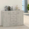 vidaXL - Dressoir - 88x30x65 - cm - bewerkt - hout - betongrijs