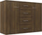vidaXL - Dressoir - 88x30x65 - cm - bewerkt - hout - bruin - eikenkleur
