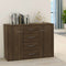 vidaXL - Dressoir - 88x30x65 - cm - bewerkt - hout - bruin - eikenkleur