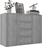 vidaXL - Dressoir - 88x30x65 - cm - bewerkt - hout - grijs - sonoma - eikenkleurig