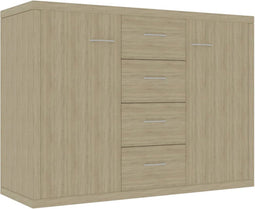 vidaXL - Dressoir - 88x30x65 - cm - bewerkt - hout - sonoma - eikenkleurig